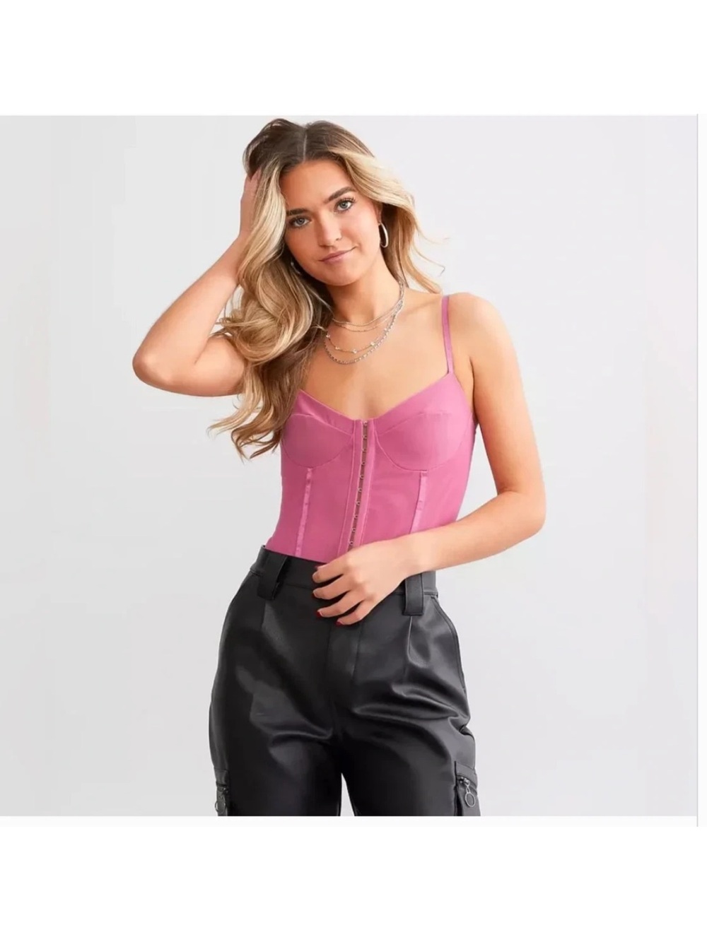 Free People x Intimately FP Night Rhythm Bodysuit Sz S Lucky Pink